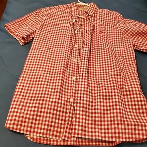 Burberry Red Check Button Down Shirt